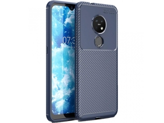 Nokia 7.2 Carbon Design Hülle TPU Case flexibel blau