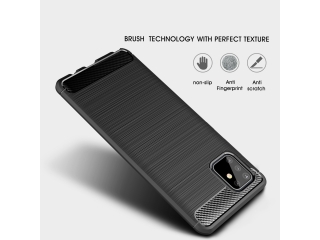 Samsung Galaxy Note10 Lite Carbon Gummi Hülle TPU Case schwarz