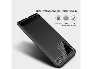 Samsung Galaxy S10 Lite Carbon Gummi Hülle TPU Case schwarz