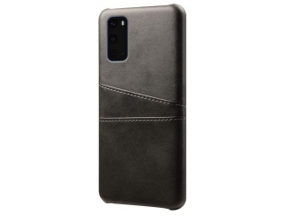 CardCaddy Samsung Galaxy S20 Ultra Leder Backcase mit Kartenfächern schwarz