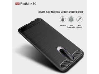 Xiaomi Redmi K30 Carbon Gummi Hülle TPU Case schwarz