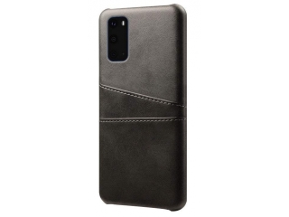 CardCaddy Samsung Galaxy S20+ Leder Backcase mit Kartenfächern schwarz