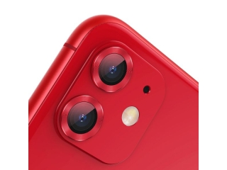 Baseus iPhone 11 Kameraschutz Panzerglas mit Alu Ring rot