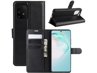 Samsung Galaxy S10 Lite Lederhülle Portemonnaie Karten Etui schwarz
