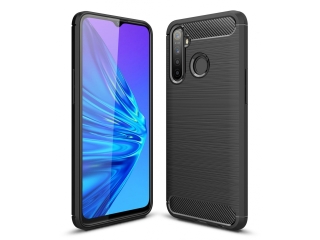 Realme 5 Pro Carbon Gummi Hülle TPU Case schwarz