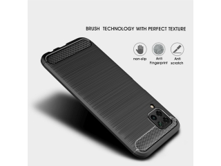 Huawei P40 Lite Carbon Gummi Hülle TPU Case schwarz