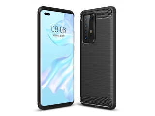 Huawei P40 Pro Carbon Gummi Hülle TPU Case schwarz