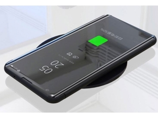 Huawei Nova 5T Flip Cover Clear View Case transparent schwarz