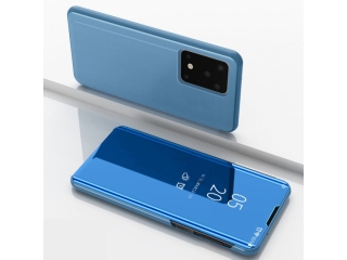 Samsung Galaxy S20 Ultra Flip Cover Clear View Case transparent blau