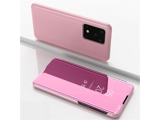 Samsung Galaxy S20 Ultra Flip Cover Clear View Case transparent rosa