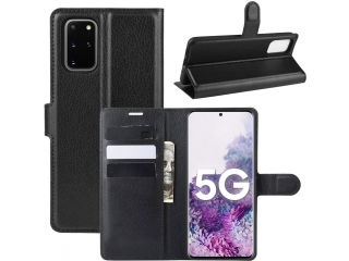 Samsung Galaxy S20+ Lederhülle Portemonnaie Karten Etui schwarz
