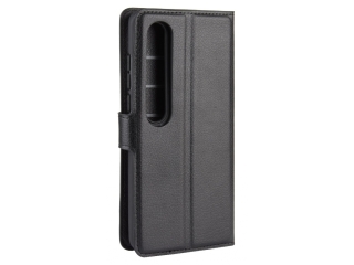 Xiaomi Mi 10 Lederhülle Portemonnaie Karten Etui schwarz