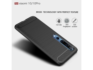 Xiaomi Mi 10 Pro Carbon Gummi Hülle TPU Case blau