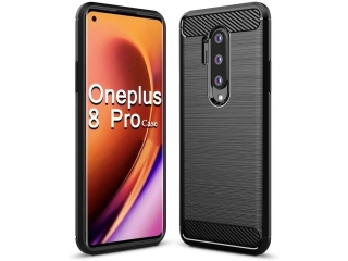 OnePlus 8 Pro Carbon Gummi Hülle TPU Case schwarz