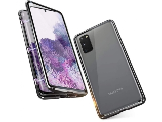 Samsung Galaxy S20 Alu Magnetic Glass Case Panzerglas Vorne & Hinten schwarz
