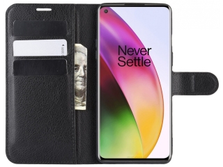 OnePlus 8 Lederhülle Portemonnaie Karten Etui schwarz