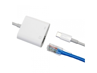 USB-C auf Ethernet Adapter mit Charge-In für Smartphones & Tablets