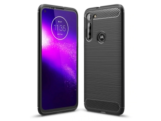 Motorola Moto G8 Power Carbon Gummi Hülle TPU Case schwarz