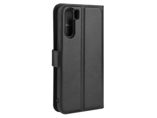 Oppo A91 Lederhülle Portemonnaie Karten Etui schwarz