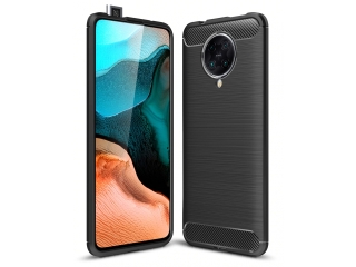 Xiaomi Poco F2 Pro Carbon Gummi Hülle TPU Case schwarz