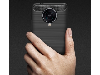 Xiaomi Poco F2 Pro Carbon Gummi Hülle TPU Case schwarz