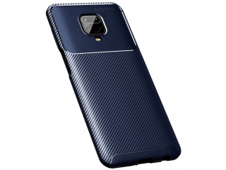 Xiaomi Redmi Note 9 Pro Carbon Design Hülle TPU Case flexibel blau