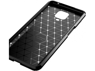 Xiaomi Redmi Note 9 Pro Carbon Design Hülle TPU Case flexibel blau