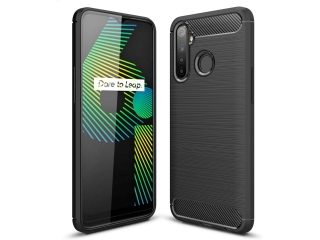 Realme 6i Carbon Gummi Hülle TPU Case schwarz