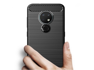 Nokia 5.3 Carbon Gummi Hülle TPU Case schwarz