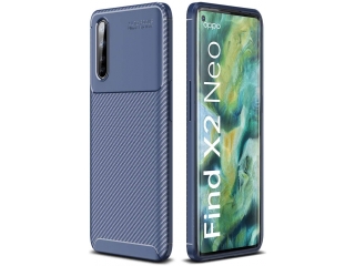 Oppo Find X2 Neo Carbon Design Hülle TPU Case flexibel blau