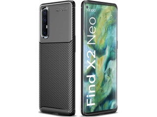 Oppo Find X2 Neo Carbon Design Hülle TPU Case flexibel schwarz