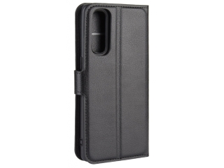 Oppo Find X2 Neo Lederhülle Portemonnaie Karten Etui schwarz