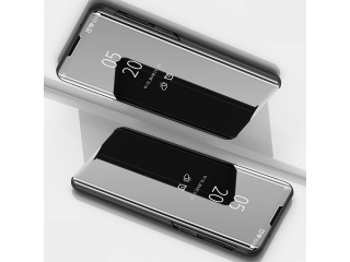 Motorola Moto G8 Power Flip Cover Clear View Case transparent schwarz