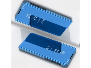 Motorola Moto G8 Power Flip Cover Clear View Case transparent blau