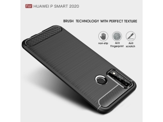 Huawei P Smart 2020 Carbon Gummi Hülle TPU Case schwarz