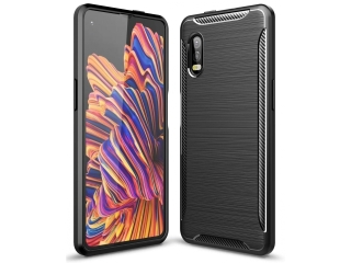 Samsung Galaxy XCover Pro Carbon Gummi Hülle TPU Case schwarz