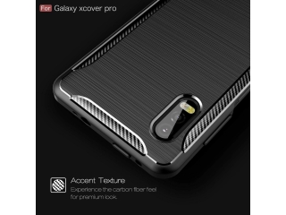 Samsung Galaxy XCover Pro Carbon Gummi Hülle TPU Case schwarz