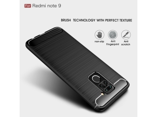 Xiaomi Redmi Note 9 Carbon Gummi Hülle TPU Case schwarz