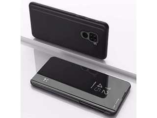 Xiaomi Redmi Note 9 Flip Cover Clear View Case transparent schwarz