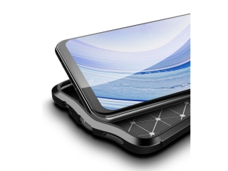 Xiaomi Redmi Note 9 Leder Design Gummi Hülle TPU Cover schwarz