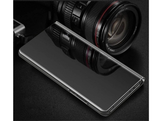 Xiaomi Mi Note 10 Lite Flip Cover Clear View Case transparent schwarz