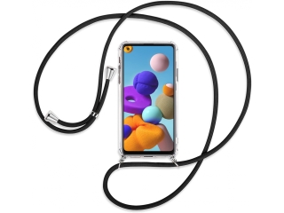 Samsung Galaxy A21s Handykette Necklace Hülle Gummi transparent