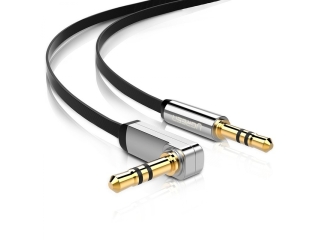 UGREEN Audio AUX 3.5mm Kopfhörer Flachband Kabel abgewinkelt 1m