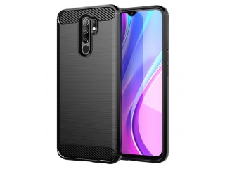 Xiaomi Redmi 9 Carbon Gummi Hülle TPU Case schwarz