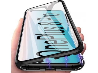 OnePlus 8 Pro Alu Magnetic Glass Case Panzerglas Vorne & Hinten schwarz