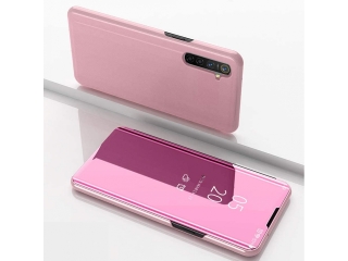 Realme 6 Pro Flip Cover Clear View Case transparent rosa