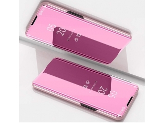 Realme 6 Pro Flip Cover Clear View Case transparent rosa