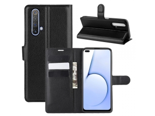 Realme X50 5G Lederhülle Portemonnaie Karten Etui schwarz