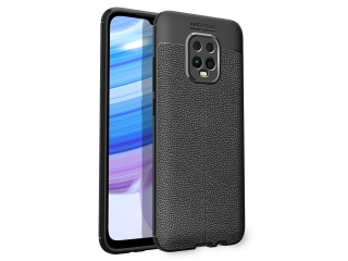 Xiaomi Redmi 10X Pro 5G Leder Design Gummi Hülle TPU Cover schwarz