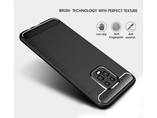 Xiaomi Redmi 10X Pro 5G Carbon Gummi Hülle TPU Case schwarz